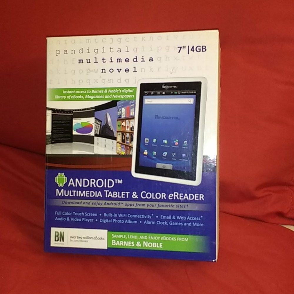 NIB pandigital Android multimedia tablet/color e r